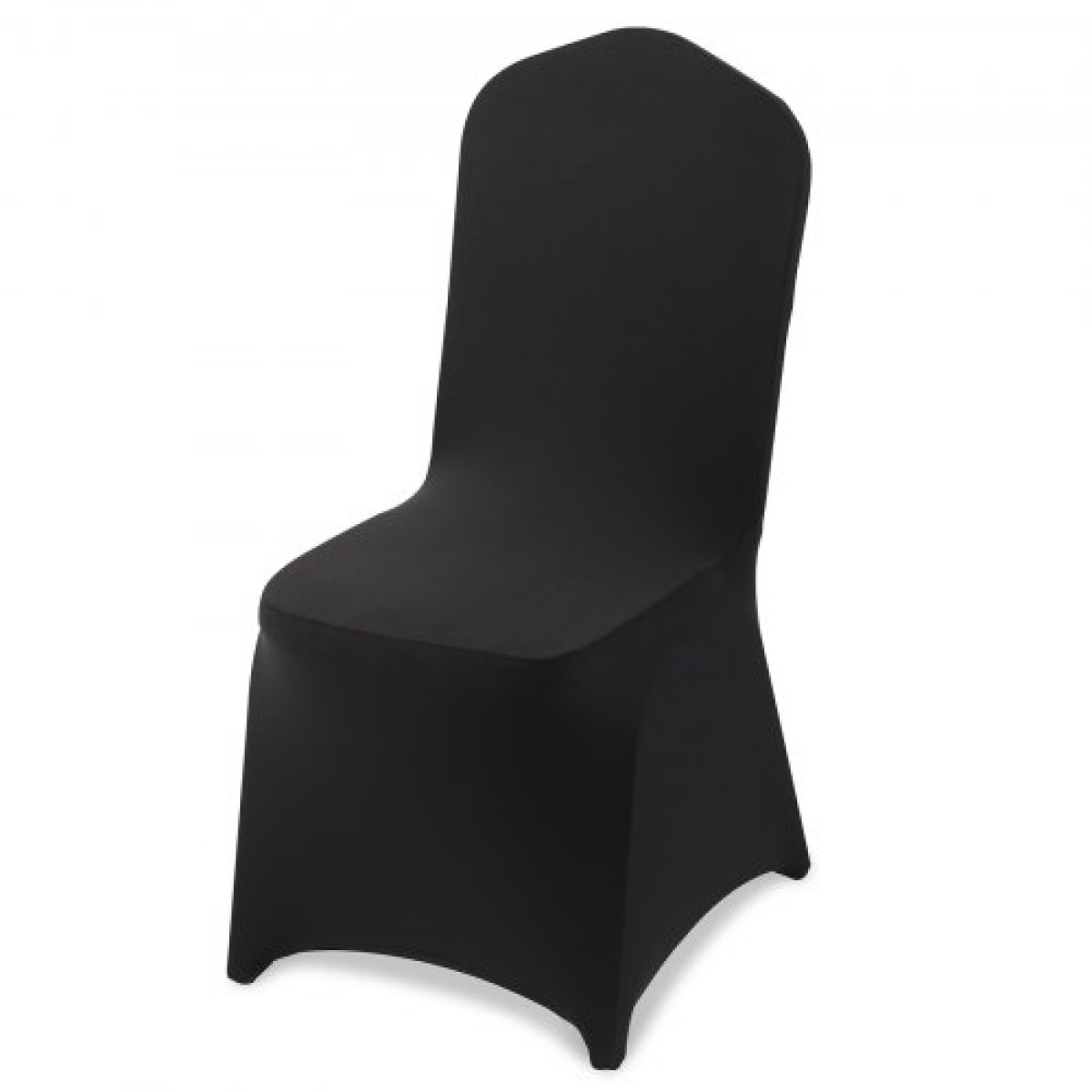 VEVOR 100 Pcs Μαύρα καλύμματα καρέκλας, κάλυμμα πολυεστέρα Spandex για καρέκλα, Stretch slipcovers για δείπνο σε δείπνο σε γαμήλια πάρτι, Πλατεία μπροστινά καλύμματα καρέκλας, Ταιριάζει σε διαστάσεις καρέκλας έως 20,08 x 17,72 x 37,4 ίντσες