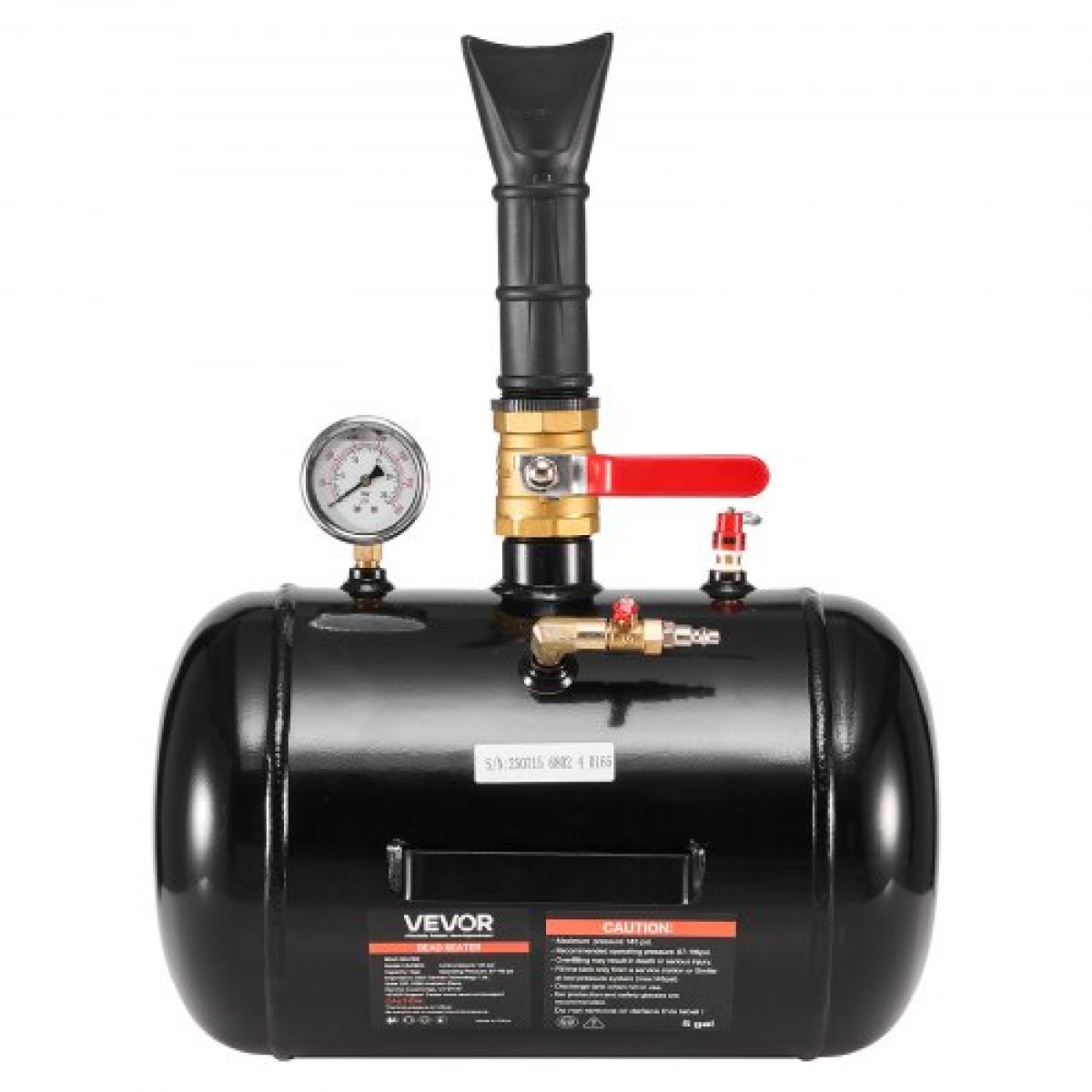 VEVOR Air Tire Bead Seat, 5 Gal / 18,9 L, Heavy Duty Tire Bead Blaster Tool, 87-116 PSI Operating Pressure, Air Trigger Seating Inflator for Pickup, Truck, ATV, Jeep, Van, Lawn Tractor, RV, Black