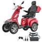 VEVOR Heavy Duty 4-Wheel Mobility Scooter για ηλικιωμένους και ενήλικες, χωρητικότητα 500 lbs, 35 KM 3-ταχύτητα μεγάλης εμβέλειας, 1000W παντός εδάφους ηλεκτρικό αναπηρικό σκούτερ αναψυχής, μέγιστη ικανότητα αναρρίχησης 20°