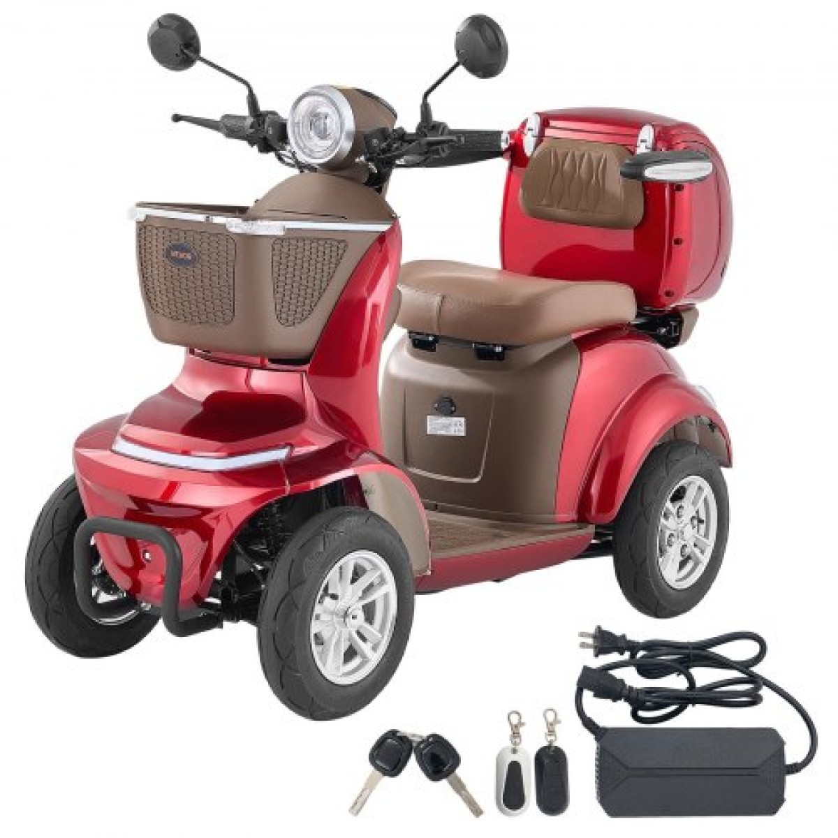 VEVOR Heavy Duty 4-Wheel Mobility Scooter για ηλικιωμένους και ενήλικες, χωρητικότητα 500 lbs, 35 KM 3-ταχύτητα μεγάλης εμβέλειας, 1000W παντός εδάφους ηλεκτρικό αναπηρικό σκούτερ αναψυχής, μέγιστη ικανότητα αναρρίχησης 20°