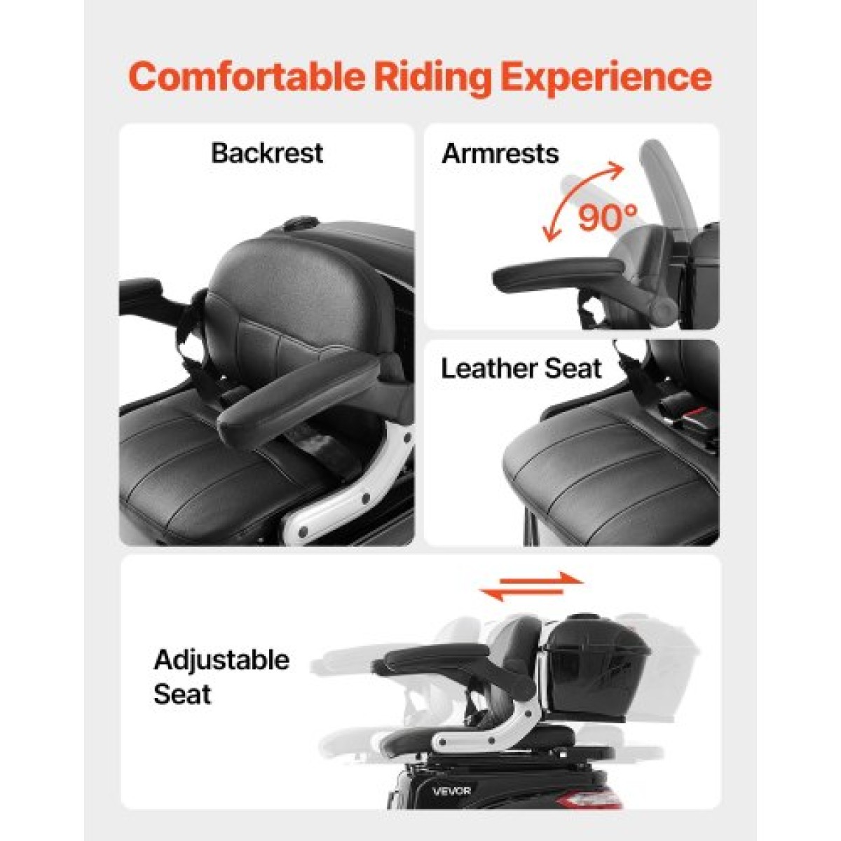 VEVOR Heavy Duty 3-Wheel Mobility Scooter για ηλικιωμένους και ενήλικες, χωρητικότητα 500 lbs, 35 KM 3-ταχύτητα μεγάλης εμβέλειας, 1000W παντός εδάφους ηλεκτρικό αναπηρικό σκούτερ αναψυχής, μέγιστη ικανότητα αναρρίχησης 20°