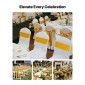 VEVOR Satin Chair Sashes Φιόγκοι, 100 τμχ. Κορδέλα καρέκλας, 7 x 108 ίντσες, χρυσή διακόσμηση δεξίωσης γάμου, για εκδηλώσεις γάμου Baby Shower Party Events Διακοσμητικό κάλυμμα καρέκλας δεξιώσεων