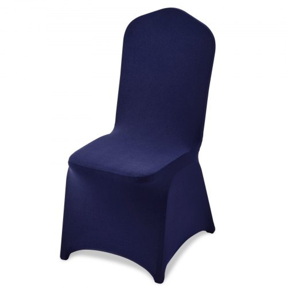 Καλύμματα καρέκλας VEVOR 50 τμχ Navy Blue, κάλυμμα καρέκλας Spandex από πολυεστέρα, Stretch slipcovers για δείπνο σε δείπνο σε γαμήλια πάρτι, Πλατεία μπροστινά καλύμματα καρέκλας, Ταιριάζει σε διαστάσεις καρέκλας έως 20,08 x 17,72 x 37,4 ίντσες