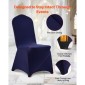 Καλύμματα καρέκλας VEVOR 50 τμχ Navy Blue, κάλυμμα καρέκλας Spandex από πολυεστέρα, Stretch slipcovers για δείπνο σε δείπνο σε γαμήλια πάρτι, Πλατεία μπροστινά καλύμματα καρέκλας, Ταιριάζει σε διαστάσεις καρέκλας έως 20,08 x 17,72 x 37,4 ίντσες