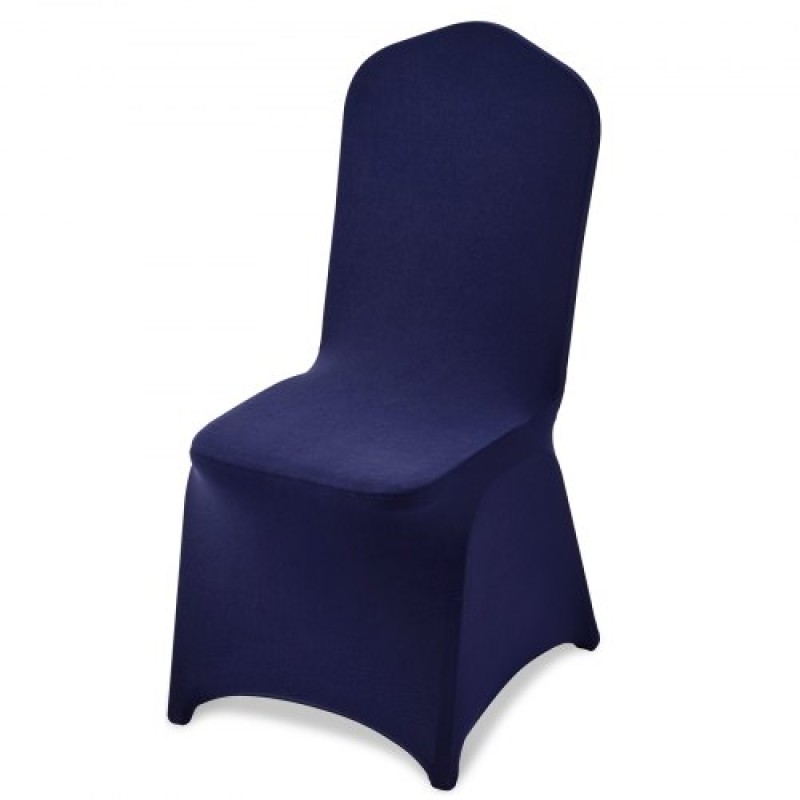 Καλύμματα καρέκλας VEVOR 50 τμχ Navy Blue, κάλυμμα καρέκλας Spandex από πολυεστέρα, Stretch slipcovers για δείπνο σε δείπνο σε γαμήλια πάρτι, Πλατεία μπροστινά καλύμματα καρέκλας, Ταιριάζει σε διαστάσεις καρέκλας έως 20,08 x 17,72 x 37,4 ίντσες