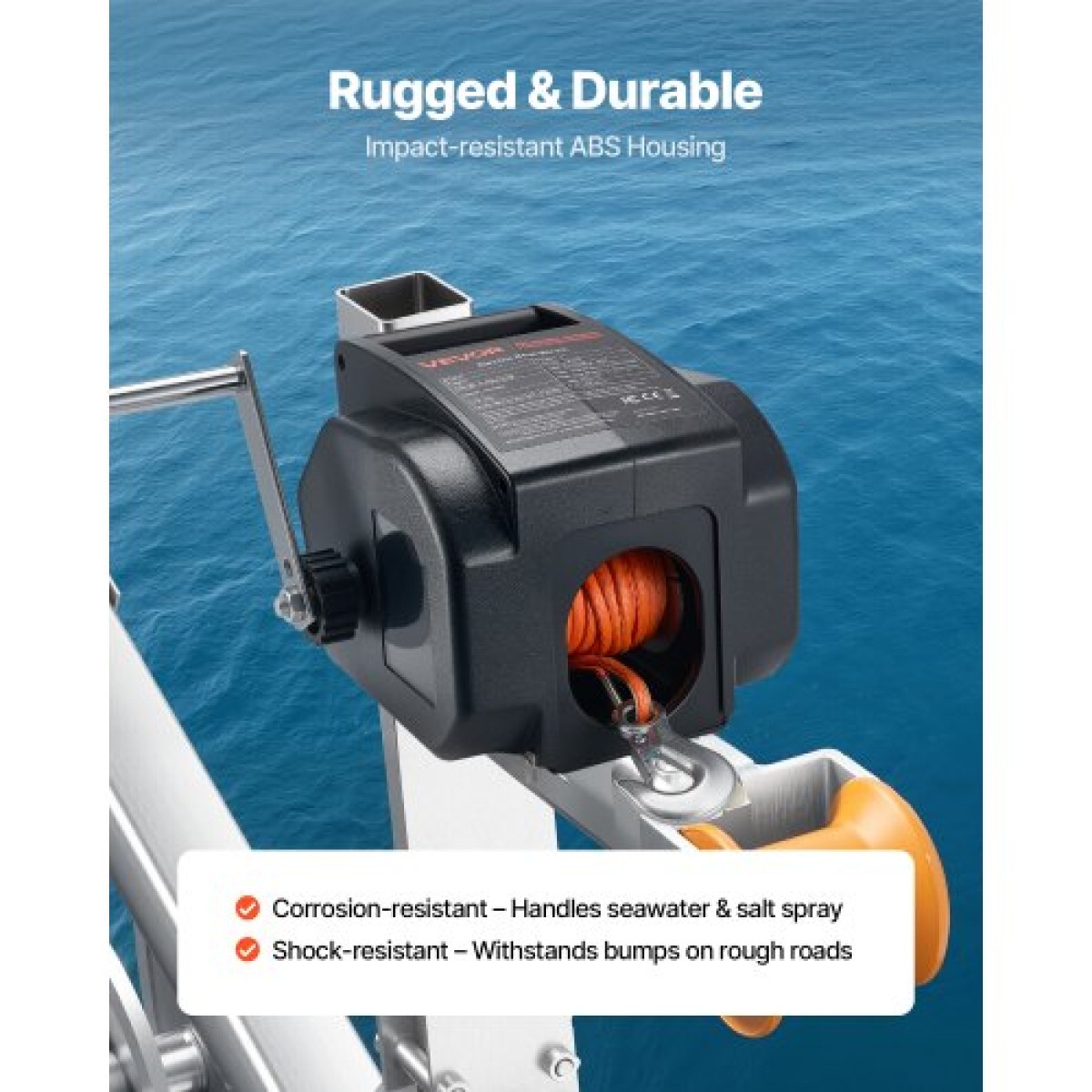 VEVOR Electric Boat Winch, 12V DC 300W, Reversible Electric Trailer Winch για σκάφη έως 900 kg, Power-in, Power-Out και Freewheel Operations για σκάφη με ενσύρματο τηλεχειριστήριο και μανιβέλα χειρός