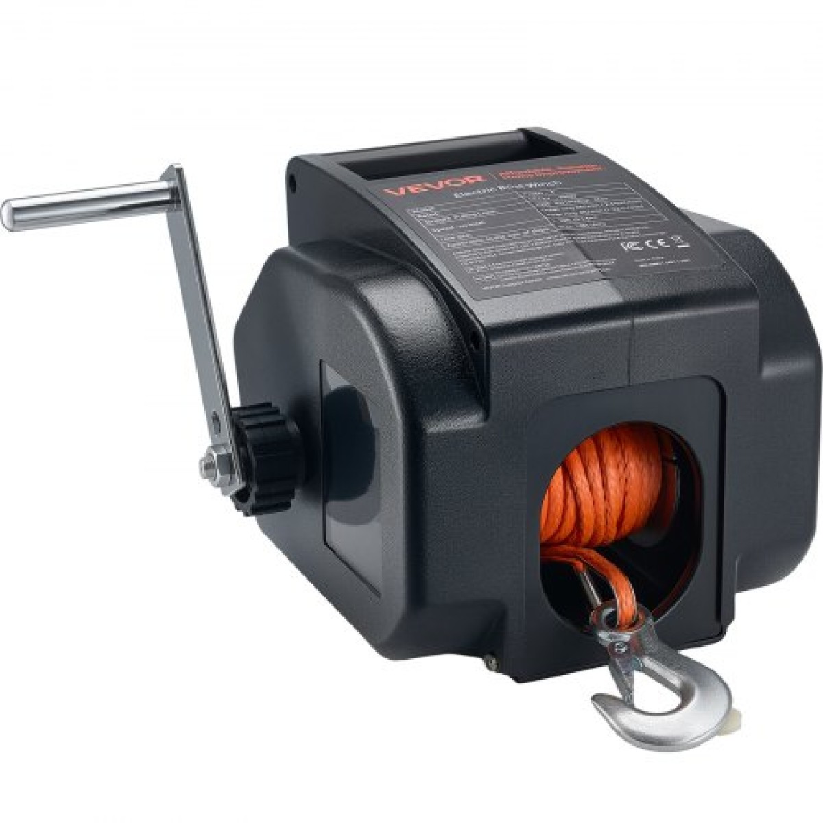 VEVOR Electric Boat Winch, 12V DC 300W, Reversible Electric Trailer Winch για σκάφη έως 900 kg, Power-in, Power-Out και Freewheel Operations για σκάφη με ενσύρματο τηλεχειριστήριο και μανιβέλα χειρός
