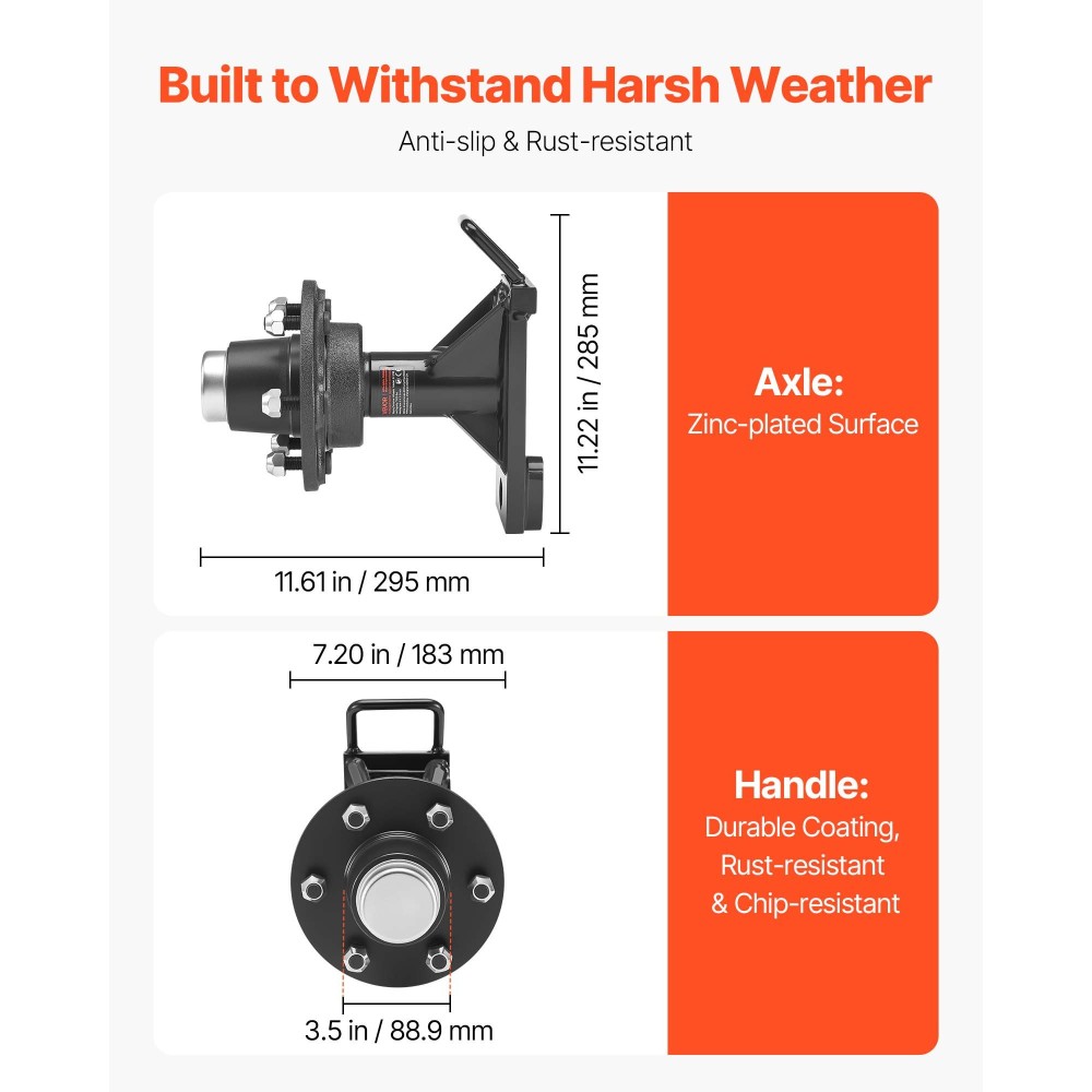 VEVOR Shipping Wheels 6-Lug Wheels Kit, Heavy Duty Shipping Axle Container with Ratchet Tie Down-Moves 6 m-12 m, Ασφαλής μεταφορά για αποβάθρα, αποθήκη, εργοτάξιο, μαύρο