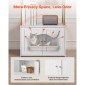 Έπιπλα VEVOR Cat Litter Box Enclosure, 70 cm Κρυφό ντουλάπι απορριμμάτων με μεταλλικά πόδια & ράφια αποθήκευσης 2 επιπέδων, αδιάβροχο λουτρό για γάτες Σπίτι για γάτες, Fit Most of Litterbox, για σαλόνι