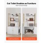 Έπιπλα VEVOR Cat Litter Box Enclosure, 70 cm Κρυφό ντουλάπι απορριμμάτων με μεταλλικά πόδια & ράφια αποθήκευσης 2 επιπέδων, αδιάβροχο λουτρό για γάτες Σπίτι για γάτες, Fit Most of Litterbox, για σαλόνι