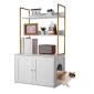 Έπιπλα VEVOR Cat Litter Box Enclosure, 70 cm Κρυφό ντουλάπι απορριμμάτων με μεταλλικά πόδια & ράφια αποθήκευσης 2 επιπέδων, αδιάβροχο λουτρό για γάτες Σπίτι για γάτες, Fit Most of Litterbox, για σαλόνι