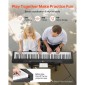 VEVOR Weighted Digital Piano, 88 Πλήκτρα Πλήρως Ζυγισμένο, Ηλεκτρικό Πιάνο Διπλό Πληκτρολόγιο & Ηχεία με X Stand, Sustain Pedal, Λειτουργία εγγραφής, 280 τόνους, Ασύρματη σύνδεση, για αρχάριους, Μαύρο