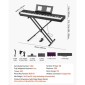 VEVOR Weighted Digital Piano, 88 Πλήκτρα Πλήρως Ζυγισμένο, Ηλεκτρικό Πιάνο Διπλό Πληκτρολόγιο & Ηχεία με X Stand, Sustain Pedal, Λειτουργία εγγραφής, 280 τόνους, Ασύρματη σύνδεση, για αρχάριους, Μαύρο
