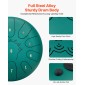 VEVOR Steel Tongue Drum, 25,4cm 11 Notes Rain Drum for Outside Garden, C Major Musical Drums with Music Book & Mallets, Percussion Instrument for Meditation Yoga Beginner Musical Education, Green
