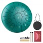 VEVOR Steel Tongue Drum, 25,4cm 11 Notes Rain Drum for Outside Garden, C Major Musical Drums with Music Book & Mallets, Percussion Instrument for Meditation Yoga Beginner Musical Education, Green