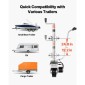 VEVOR Electric Trailer Dolly, 2,5 T Ρυμουλκούμενη ικανότητα, 380W 12V Μηχανοκίνητος τροχός Jockey με 7 m/min Ταχύτητα κίνησης, 31-63 cm Ρυθμιζόμενο ύψος σφιγκτήρα & 20,3 cm ελαστικό από καουτσούκ, Για κινούμενο τροχόσπιτο