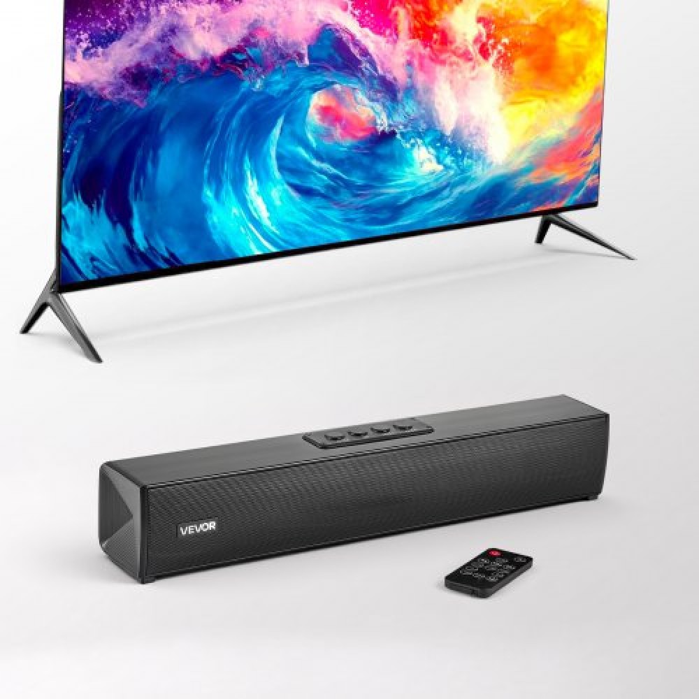 VEVOR Soundbar για Smart TV, 2.0 κανάλια, 450 mm Compact Soundbar Ηχεία τηλεόρασης για προβολέα, Σύνδεση Bluetooth AUX, Τηλεχειριστήριο, Εύκολη εγκατάσταση, Σύστημα ήχου Surround 80W για Ήχος Home Theatre Η/Υ