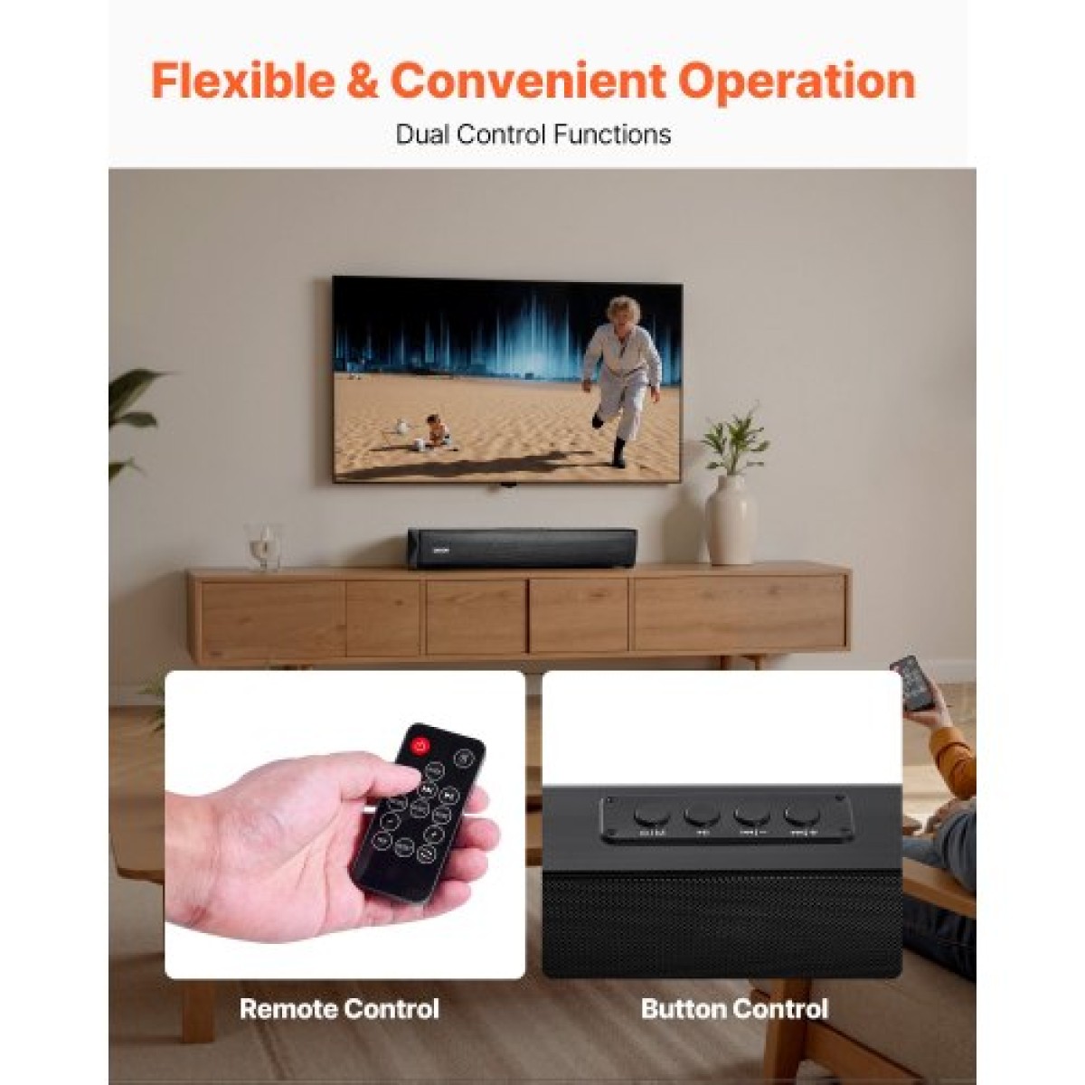 VEVOR Soundbar για Smart TV, 2.0 κανάλια, 450 mm Compact Soundbar Ηχεία τηλεόρασης για προβολέα, Σύνδεση Bluetooth AUX, Τηλεχειριστήριο, Εύκολη εγκατάσταση, Σύστημα ήχου Surround 80W για Ήχος Home Theatre Η/Υ