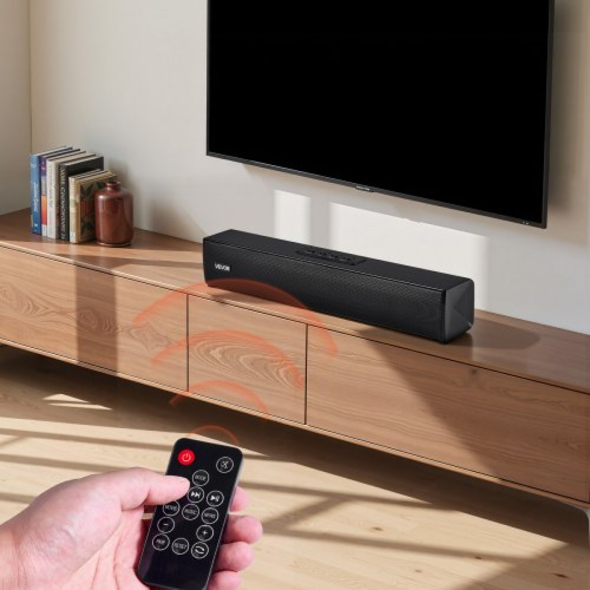 VEVOR Soundbar για Smart TV, 2.0 κανάλια, 450 mm Compact Soundbar Ηχεία τηλεόρασης για προβολέα, Σύνδεση Bluetooth AUX, Τηλεχειριστήριο, Εύκολη εγκατάσταση, Σύστημα ήχου Surround 80W για Ήχος Home Theatre Η/Υ