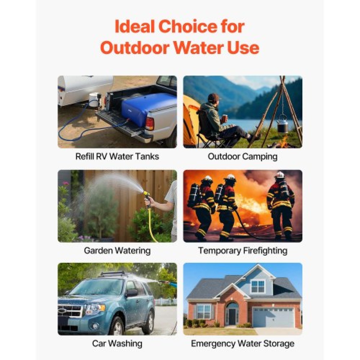 VEVOR Water Storage Bladder 1000L Μεγάλης χωρητικότητας σακούλα νερού, φορητό και πτυσσόμενο δοχείο μαλακών νερών, στεγανό και ανθεκτικό στο σχίσιμο δοχείο αποθήκευσης νερού έκτακτης ανάγκης PVC για RV Truck & σε εξωτερικούς χώρους