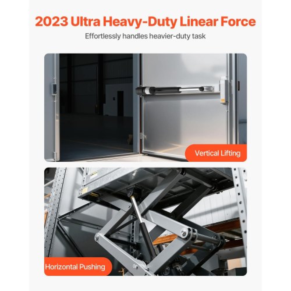 VEVOR 12V Linear Actuator, 200mm Stroke Ultra Heavy-Duty 9000N Linear Motion Actuator, IP65-Rated 5mm/s with Mounting Brackets for Industrial Machinery Vessels, Heavy Lifting Systems