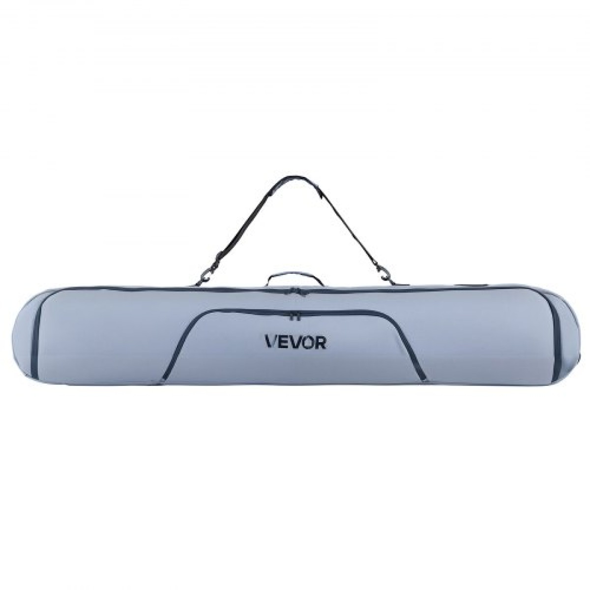 Τσάντα VEVOR Snowboard, έως 65 ίντσες/165 εκ., Επενδυμένη τσάντα για σκι και σνόουμπορντ για αεροπορικά ταξίδια, 600D αδιάβροχο ύφασμα Oxford, με ρυθμιζόμενους εσωτερικούς ιμάντες, για μπότες κράνους γυαλιά γυαλιά γυαλιά σκι (Γκρι)