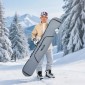 Τσάντα VEVOR Snowboard, έως 65 ίντσες/165 εκ., Επενδυμένη τσάντα για σκι και σνόουμπορντ για αεροπορικά ταξίδια, 600D αδιάβροχο ύφασμα Oxford, με ρυθμιζόμενους εσωτερικούς ιμάντες, για μπότες κράνους γυαλιά γυαλιά γυαλιά σκι (Γκρι)