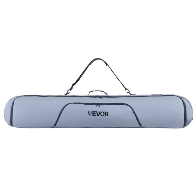 Τσάντα VEVOR Snowboard, έως 65 ίντσες/165 εκ., Επενδυμένη τσάντα για σκι και σνόουμπορντ για αεροπορικά ταξίδια, 600D αδιάβροχο ύφασμα Oxford, με ρυθμιζόμενους εσωτερικούς ιμάντες, για μπότες κράνους γυαλιά γυαλιά γυαλιά σκι (Γκρι)