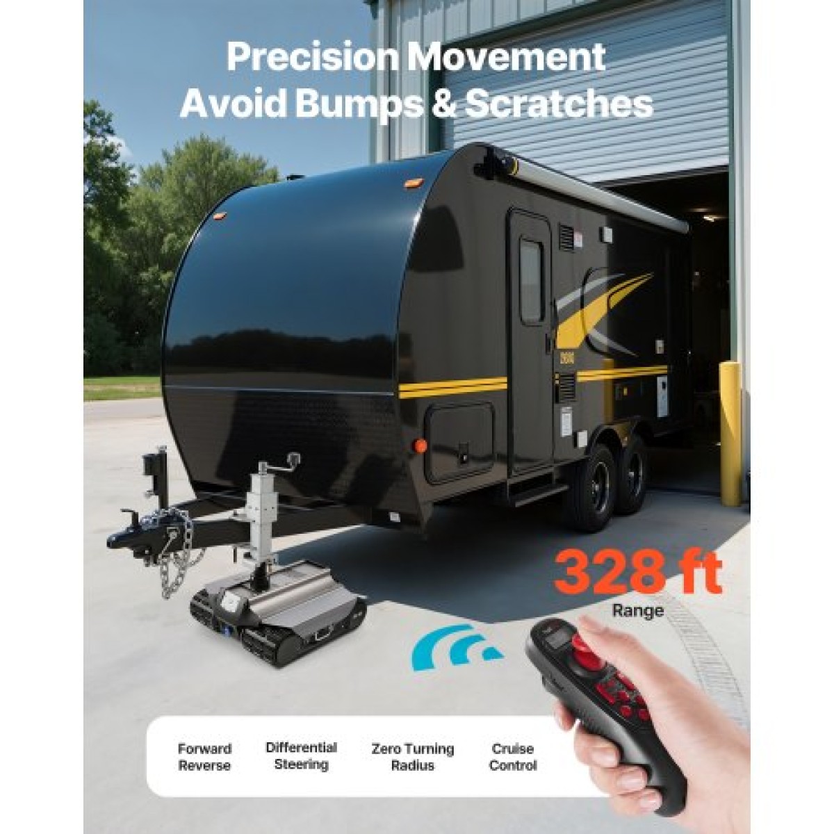 VEVOR Electric Trailer Mover, 4082 kg Μέγιστη ικανότητα ρυμούλκησης, Τηλεκατευθυνόμενος μεταφορέας τρέιλερ με ασύρματη εμβέλεια 100 m, Μηχανοκίνητο κιτ τρόλεϊ τροχόσπιτου ταιριάζει για Camper RV Caravan Boat Trailer Jack
