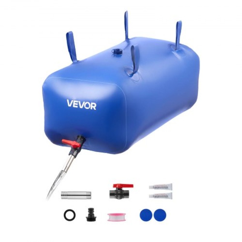 VEVOR Water Storage Bladder 113L Μεγάλης χωρητικότητας τσάντα νερού, φορητό και πτυσσόμενο δοχείο μαλακών νερών, στεγανό και ανθεκτικό στο σχίσιμο PVC δοχείο αποθήκευσης νερού έκτακτης ανάγκης για RV Truck & Υπαίθρια χρήση