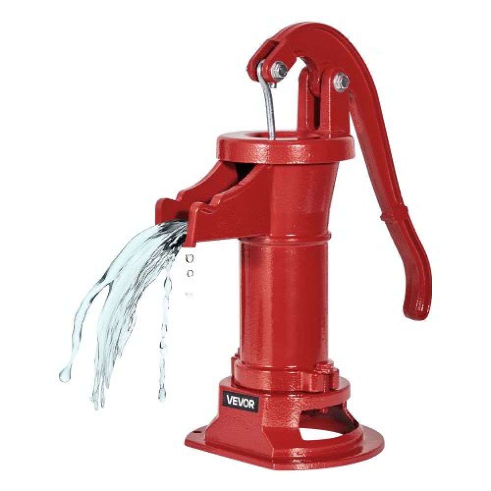 Αντλία VEVOR Well Hand Pitcher Pump, Μέγιστη ανύψωση 25 ποδιών, Χειροκίνητη Αντλία Νερού από Αντίκες Χυτοσίδηρο, NPT 1-1/4 σε σύνδεση, Εύκολη εγκατάσταση, ντεμοντέ για υπαίθριο κήπο, λίμνη, πίσω αυλή, φάρμα, κόκκινο