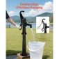 Αντλία VEVOR Well Hand Pitcher Pump, Max Lift 20 ft, Χειροκίνητη Αντλία Νερού από Αντίκες Χυτοσίδηρο με Βάση Ανύψωσης, NPT 1-1/4 σε σύνδεση, Εύκολη εγκατάσταση, για εξωτερικό κήπο, λίμνη, αυλή, αγρόκτημα, μαύρο