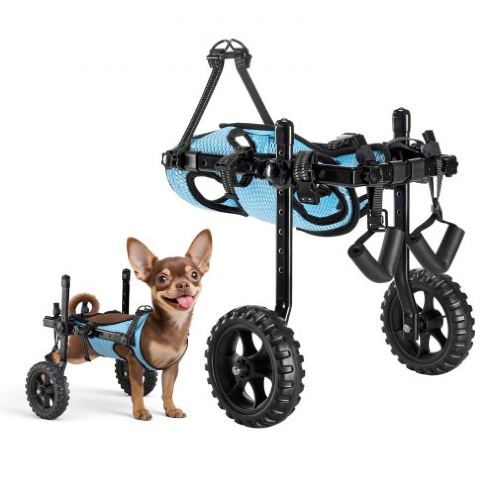 VEVOR Dog Wheelchair for Back Legs, Adjustable 2 Wheels Pet Wheelchair, Lightweight  Dog Cart with Shock-Absorbing Wheels, Mobility Support Wheel Chair for Disabled Injured Dogs up to 10kg , X-Small