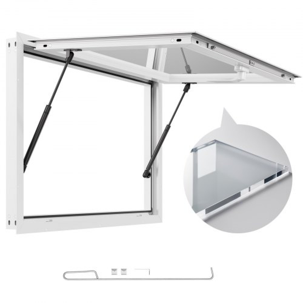 Παράθυρο παραχώρησης VEVOR 92x61 cm, Παράθυρο σέρβις σκελετού από κράμα αλουμινίου για φορτηγό τροφίμων, παράθυρο σερβιρίσματος έως 85 μοιρών με τέντα πόρτα και γάντζο, ανθεκτικό στο νερό της βροχής για ρυμουλκούμενα παραχώρησης