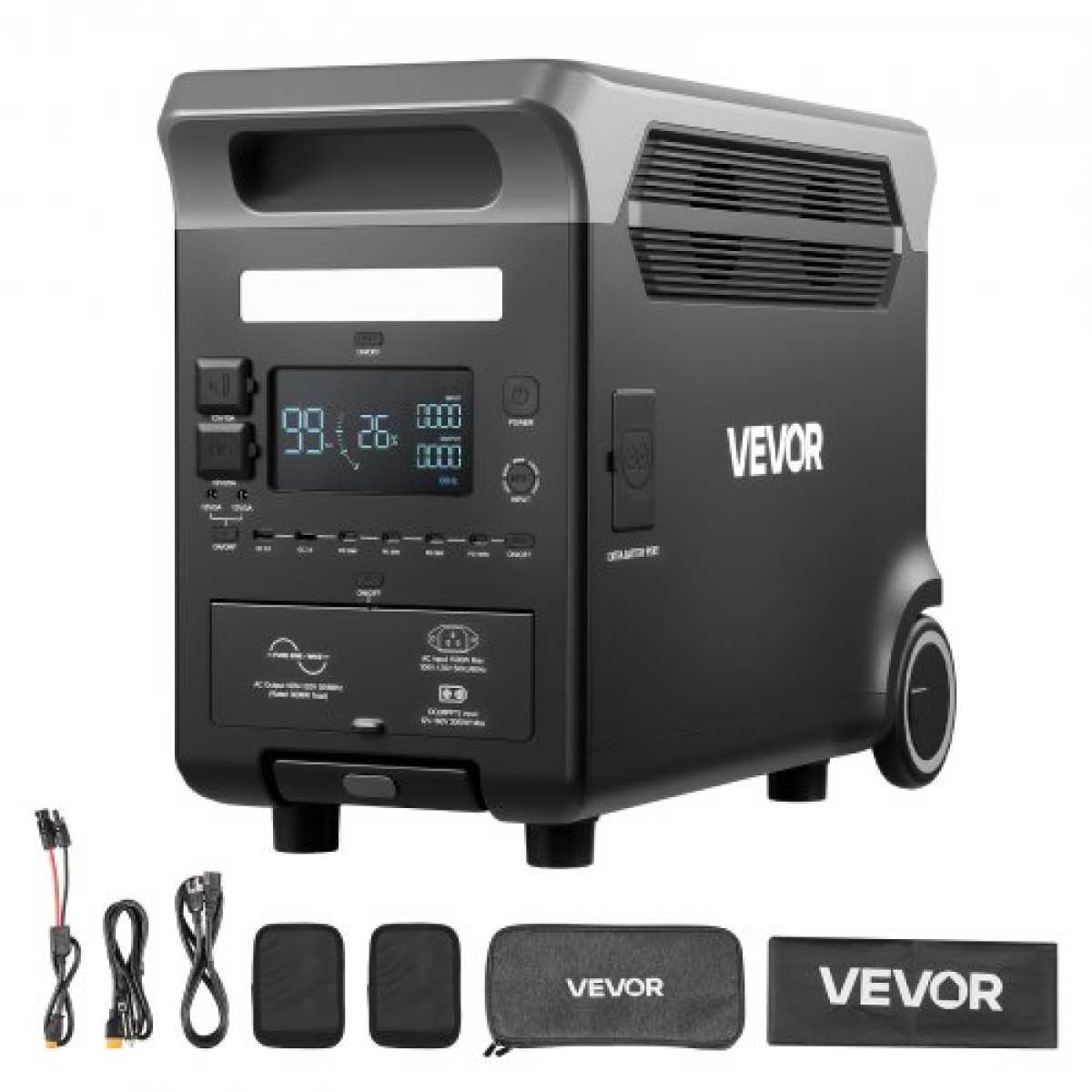VEVOR Portable Power Station, 3600W 3840Wh Power Station ηλιακή γεννήτρια με 10 θύρες εξόδου & ρυθμιζόμενη ισχύ εισόδου, επεκτάσιμη εφεδρική μπαταρία LiFePO4 για Home Camping RV (ΔΕΝ περιλαμβάνεται ηλιακός πίνακας)