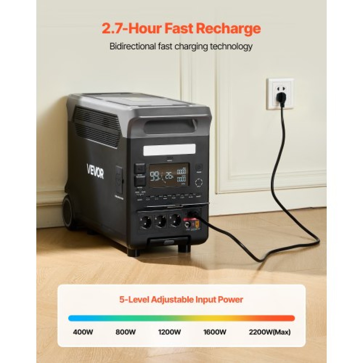 VEVOR Portable Power Station, 3600W 3840Wh Power Station ηλιακή γεννήτρια με 10 θύρες εξόδου & ρυθμιζόμενη ισχύ εισόδου, επεκτάσιμη εφεδρική μπαταρία LiFePO4 για Home Camping RV (ΔΕΝ περιλαμβάνεται ηλιακός πίνακας)