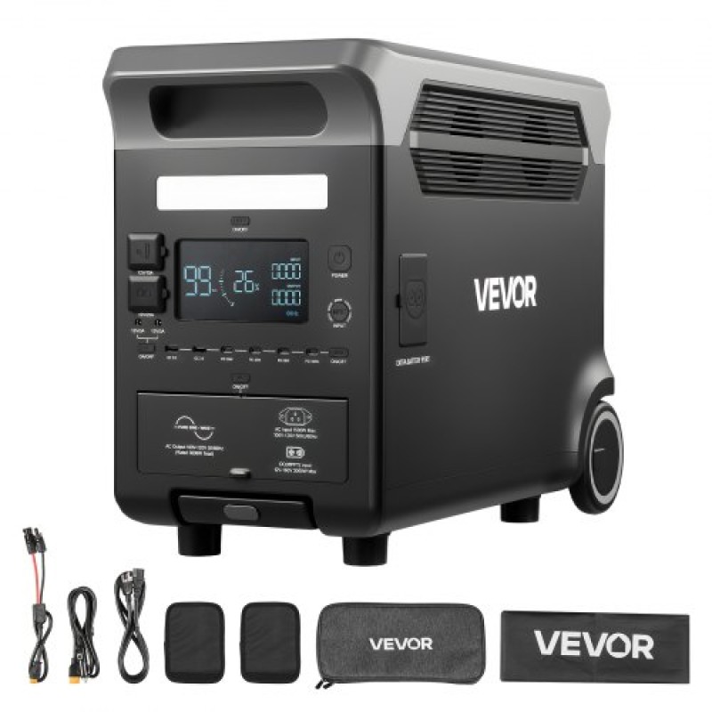 VEVOR Portable Power Station, 3600W 3840Wh Power Station ηλιακή γεννήτρια με 10 θύρες εξόδου & ρυθμιζόμενη ισχύ εισόδου, επεκτάσιμη εφεδρική μπαταρία LiFePO4 για Home Camping RV (ΔΕΝ περιλαμβάνεται ηλιακός πίνακας)
