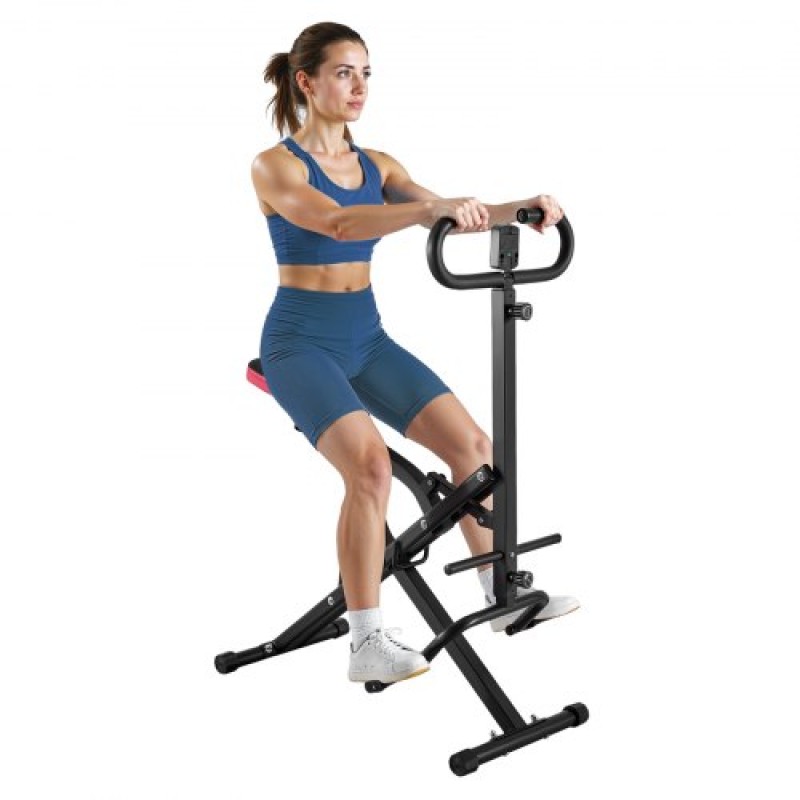 VEVOR Squat Machine, Deep Squat Rowing Machine για το σπίτι, Εύκολη εγκατάσταση και αναδιπλούμενος εξοπλισμός γυμναστικής, Glute Trainer Machine με ρυθμιζόμενη αντίσταση 12 Gear, Glutes & Leg Home Workout Machine, Μαύρο