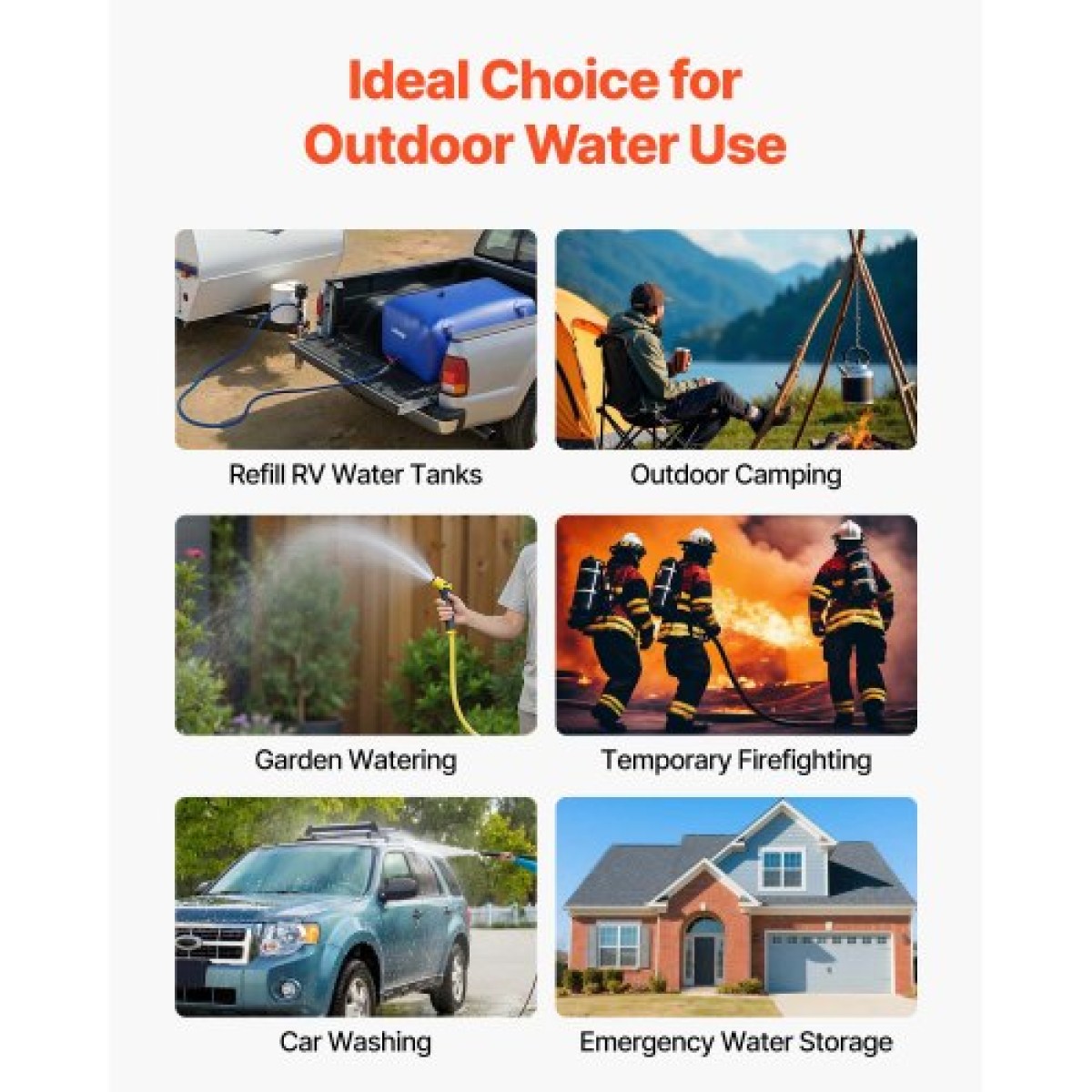 VEVOR Water Storage Bladder 240L Μεγάλης χωρητικότητας τσάντα νερού, φορητό και πτυσσόμενο δοχείο μαλακών νερών, στεγανό και ανθεκτικό στο σχίσιμο δοχείο αποθήκευσης νερού έκτακτης ανάγκης PVC για RV Truck & σε εξωτερικούς χώρους