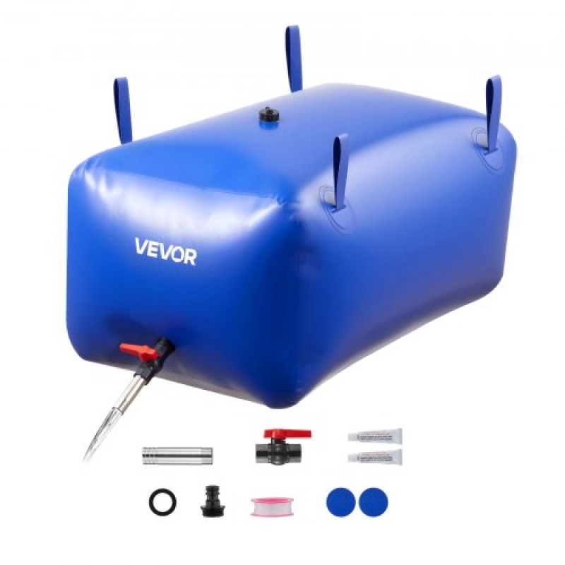 VEVOR Water Storage Bladder 240L Μεγάλης χωρητικότητας τσάντα νερού, φορητό και πτυσσόμενο δοχείο μαλακών νερών, στεγανό και ανθεκτικό στο σχίσιμο δοχείο αποθήκευσης νερού έκτακτης ανάγκης PVC για RV Truck & σε εξωτερικούς χώρους