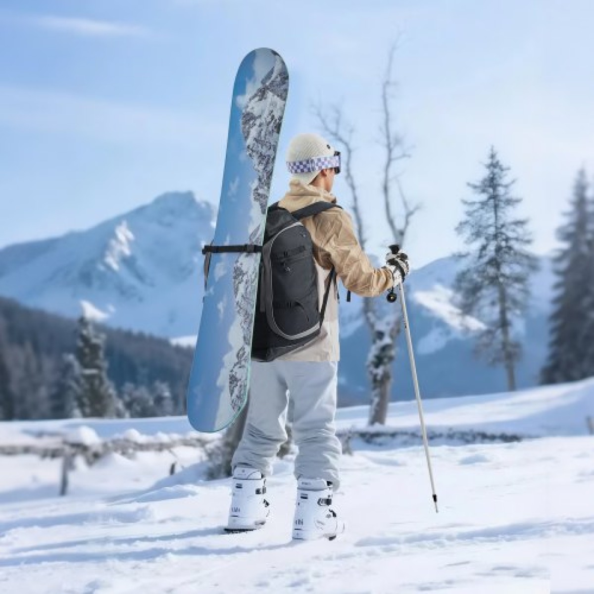 Τσάντα για μπότες σκι VEVOR Μπότες Snowboard Σακίδιο πλάτης ταξιδιού 55L Αδιάβροχο Oxford Black