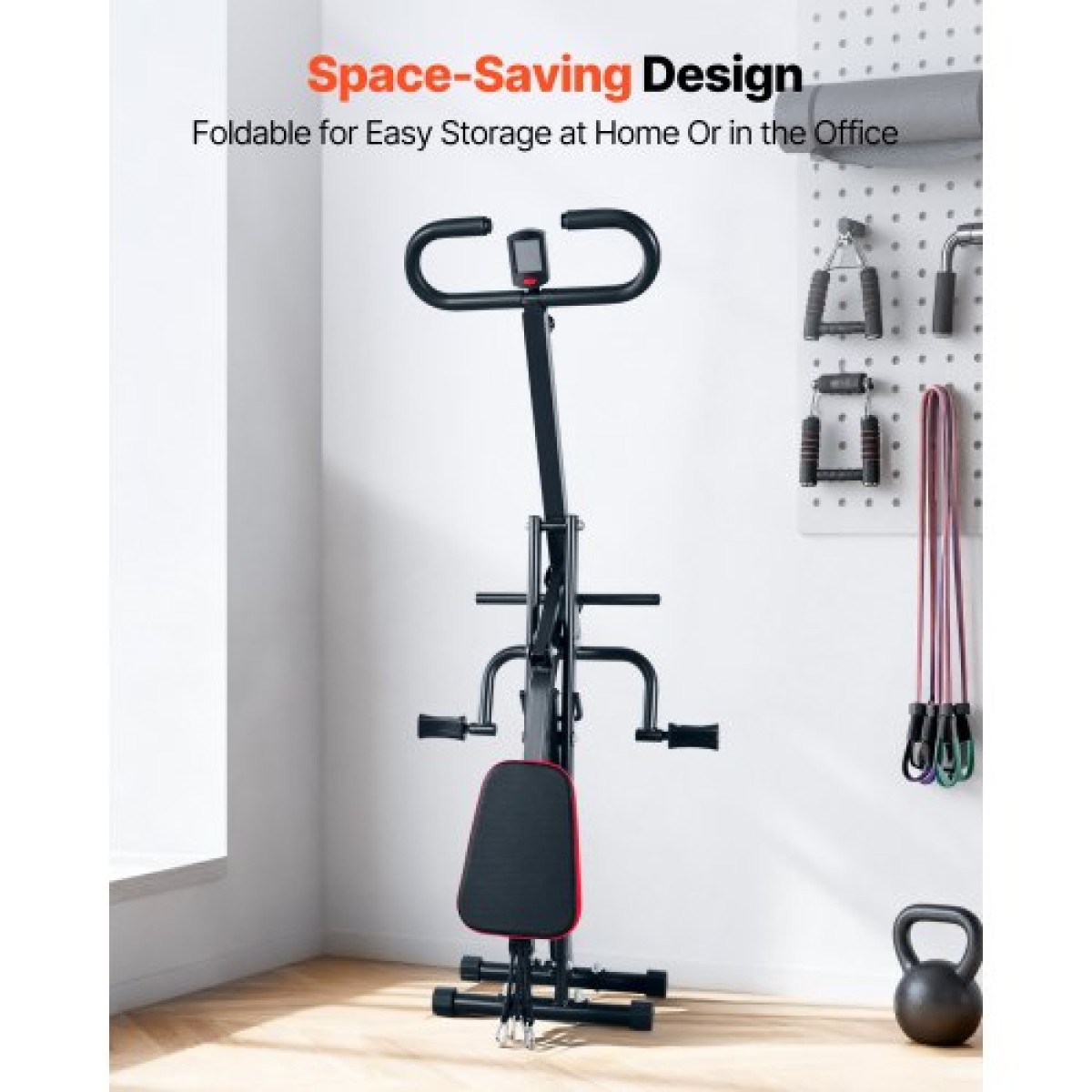 VEVOR Squat Machine, Deep Squat Rowing Machine για το σπίτι, Εύκολη ρύθμιση και αναδιπλούμενος εξοπλισμός γυμναστικής, Glute Trainer Machine με 3 ταινίες υψηλής αντοχής, Glutes & Leg Machine Workout Home, Μαύρο