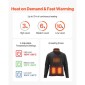 VEVOR Θερμαινόμενο Fleece Jacket για άνδρες, Θερμαινόμενο φούτερ με 7,4V 16000mAh Rechargeable Power Bank Pack, 6 Ζώνες Θέρμανσης, 3 Επίπεδα Θερμοκρασίας, 3h/6h/10h Warmth, για Χειμερινό Υπαίθριο Κάμπινγκ, Μαύρο