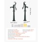 Αντλία VEVOR Well Hand Pitcher Pump, Max Lift 20 ft, Χειροκίνητη Αντλία Νερού από Αντίκες Χυτοσίδηρο με Βάση Ανύψωσης, NPT 1-1/4 σε σύνδεση, Εύκολη εγκατάσταση, για εξωτερικό κήπο, λίμνη, αυλή, αγρόκτημα, πράσινο