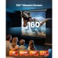 VEVOR Manual Projector Screen, 3048 mm 1:1 4K 1080 HD Retractable Pull Down Screen Projector, Wall Mounted Movie Projection with Pull Rope, Portable Display Projetoin for Family Home Office Theatre