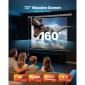 VEVOR Motorized Projector Screen, 1829 mm 4:3 1080 HD Electric Projection Screen, Wall Mounted Projection Dispaly Projector with Remote Control, Automatic Screen Movie for Family Home Office Theatre