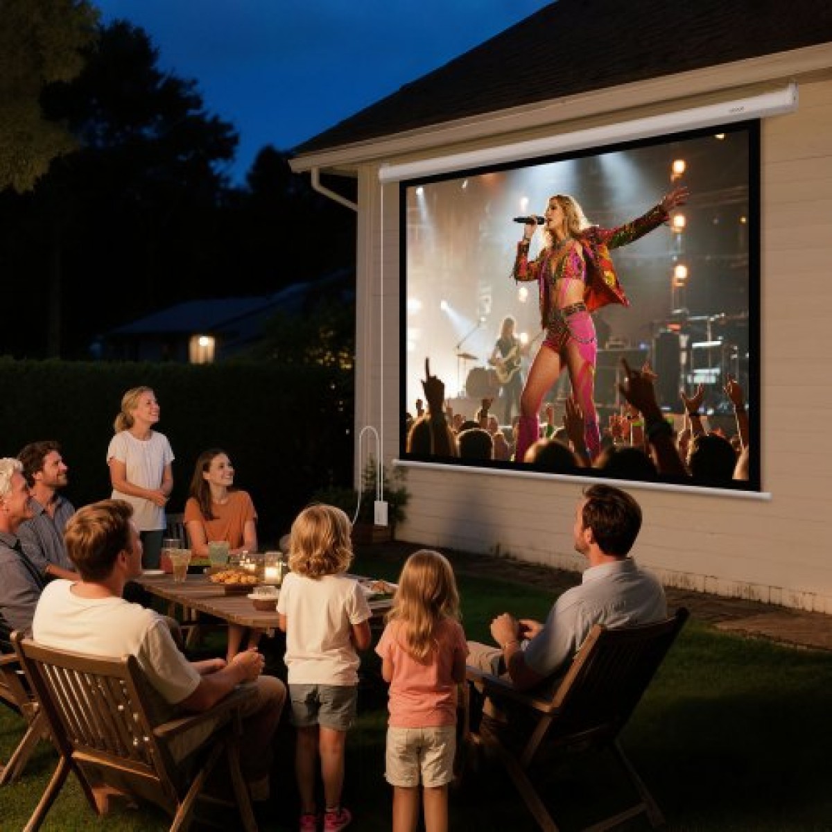 VEVOR Motorized Projector Screen, 1829 mm 4:3 1080 HD Electric Projection Screen, Wall Mounted Projection Dispaly Projector with Remote Control, Automatic Screen Movie for Family Home Office Theatre