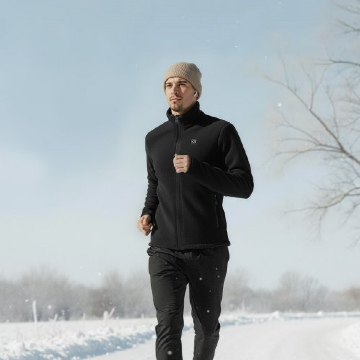 VEVOR Θερμαινόμενο Fleece Jacket για άνδρες, Θερμαινόμενο φούτερ με 7,4V 16000mAh Rechargeable Power Bank Pack, 6 Ζώνες Θέρμανσης, 3 Επίπεδα Θερμοκρασίας, 3h/6h/10h Warmth, για Χειμερινό Υπαίθριο Κάμπινγκ, Μαύρο