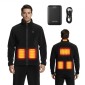 VEVOR Θερμαινόμενο Fleece Jacket για άνδρες, Θερμαινόμενο φούτερ με 7,4V 16000mAh Rechargeable Power Bank Pack, 6 Ζώνες Θέρμανσης, 3 Επίπεδα Θερμοκρασίας, 3h/6h/10h Warmth, για Χειμερινό Υπαίθριο Κάμπινγκ, Μαύρο