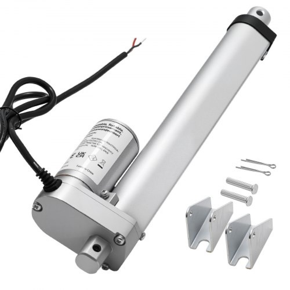 VEVOR 12V Linear Actuator, 203.2mm Stroke 15mm/s High-Speed 1000N Linear Motion Actuator - with IP54 Protection & Mounting Bracket for Lift Desk, Recliner Chairs, Window Door Opener